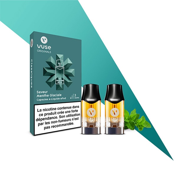 Recharges ePod Ice Recharges ePod Menthe Glaciale Sels de Nicotine